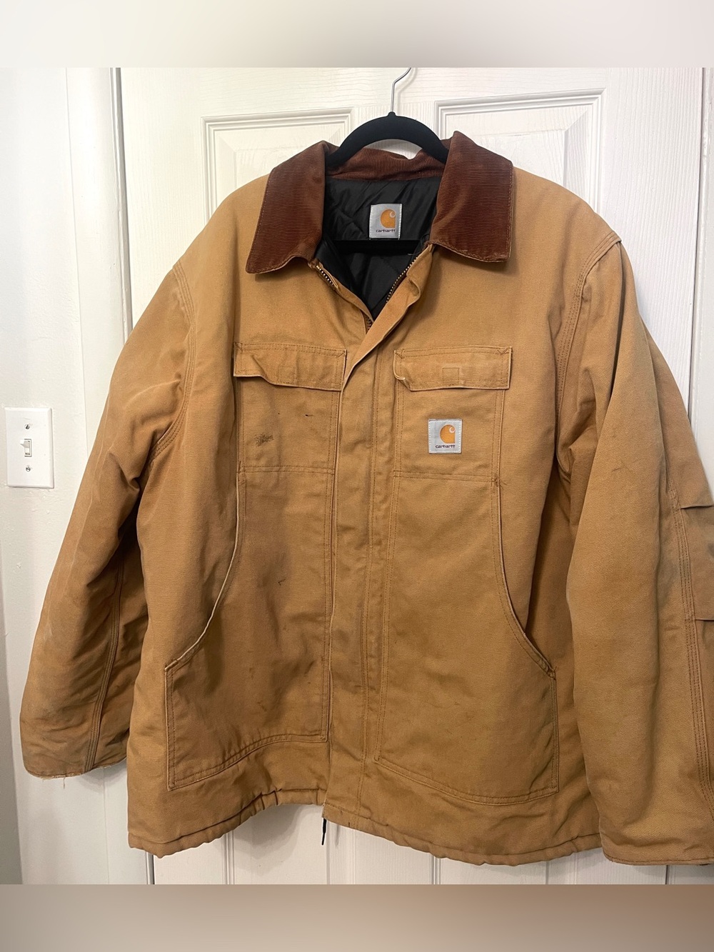 Carhartt Jacket Men's Brown Tan Chore Barn Arctic Quilted Lined Vtg 54” XL?
